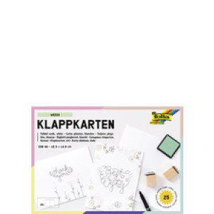 folia vouwkaarten, 190 g/m², A6, wit, 25 stuks