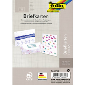 folia briefkaarten A6, wit, 190 g/m², 25 stuks