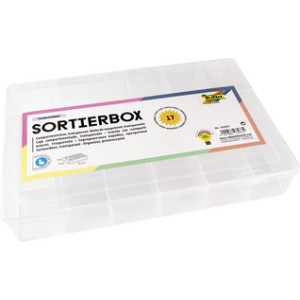 folia sorteerbox, PP, 17 vakken, transparant