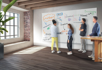 nobo whiteboard Infinity Steel, wit, raamboos, 120×90 cm