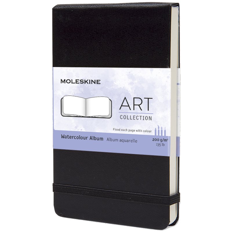 MOLESKINE bloc aquarelle A5, couverture rigide, noir, 200g/m²