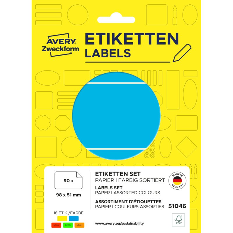AVERY Zweckform étiquettes multifonctions, 50 × 19 mm, couleur, 540 pièces