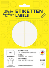 AVERY Zweckform naamlabels, 80 × 54 mm, verwijderbaar, wit, 40 stuks