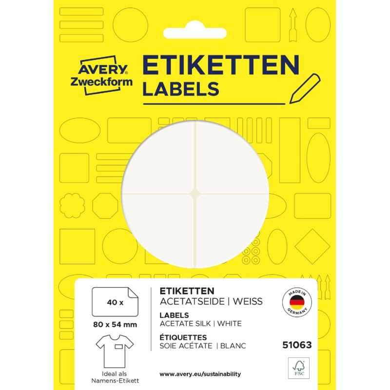 AVERY Zweckform étiquettes de nom, 76×19 mm, amovibles, blanc, 120 pièces