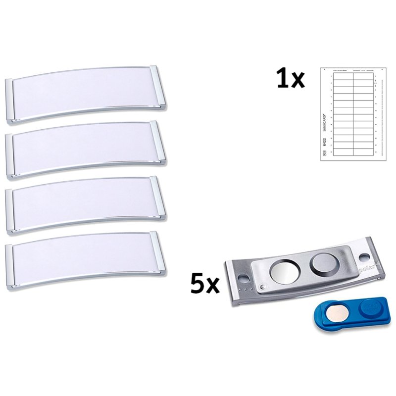 AVERY Zweckform badge de nom, 68×22 mm, argent, avec aimant, 10 pièces