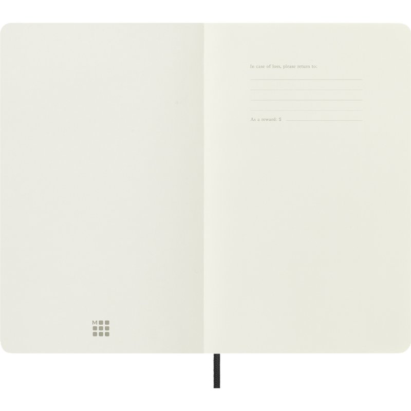 Moleskine carnet A6, noir, blanc, couverture souple