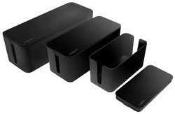 LogiLink kabelbox-set, 3 maten, zwart, 3 stuks