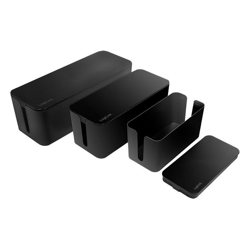 LogiLink coffret de rangement câbles, 3 tailles, blanc, 3 pièces