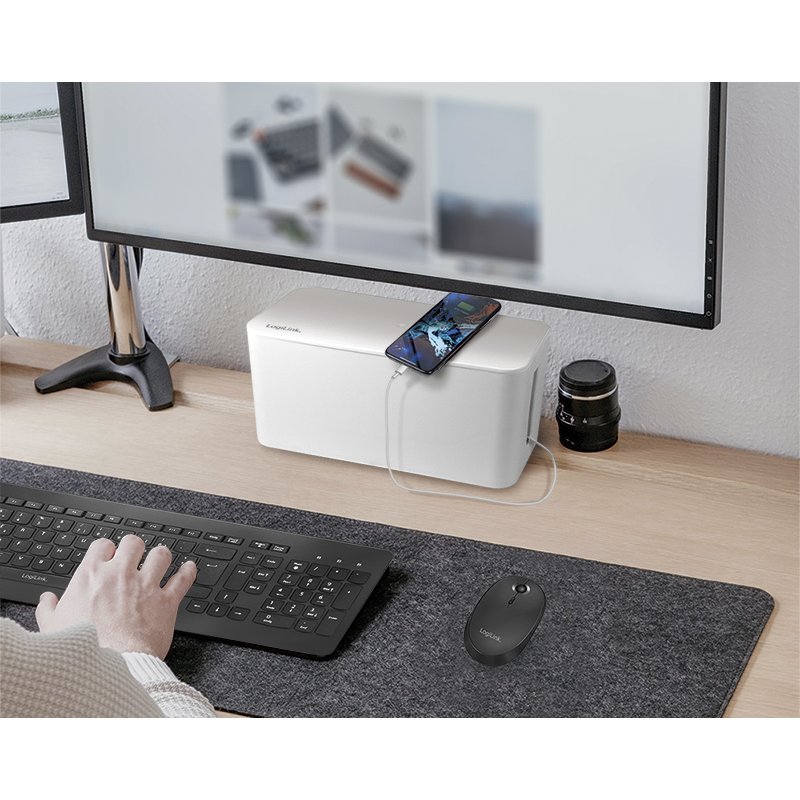 LogiLink coffret de rangement câbles, 3 tailles, blanc, 3 pièces