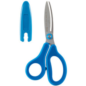PLUS JAPAN kinderschaar FITCUTCURVE KIDS, rond, blauw, 145 mm