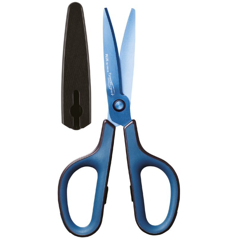 PLUS JAPAN universele schaar FITCUT CURVE, titanium coating, blauw, 175 mm