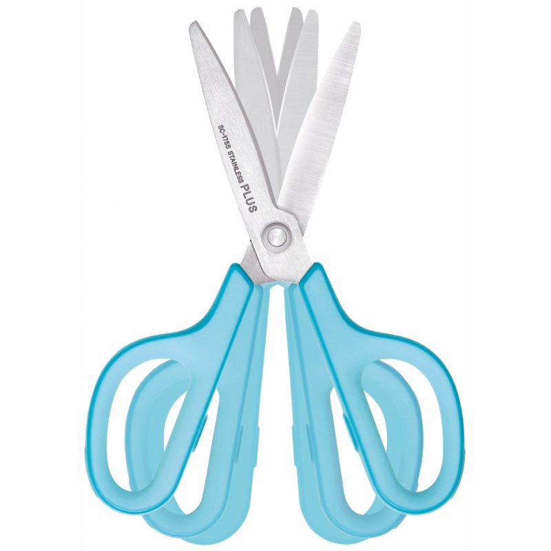 PLUS JAPAN universele schaar Fitcut Curve, blauw, 175 mm