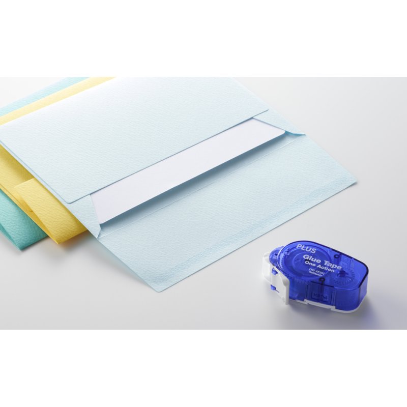 PLUS JAPAN correctieroller One Action, navulbaar, blauw, 8,4 mm × 8 m