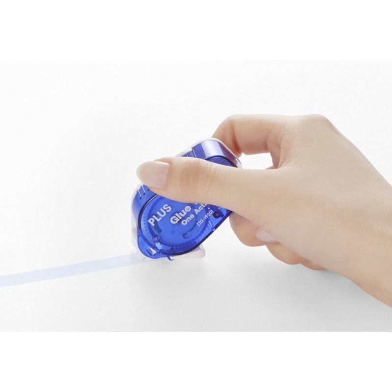 PLUS JAPAN correctieroller One Action, navulbaar, blauw, 8,4 mm × 8 m