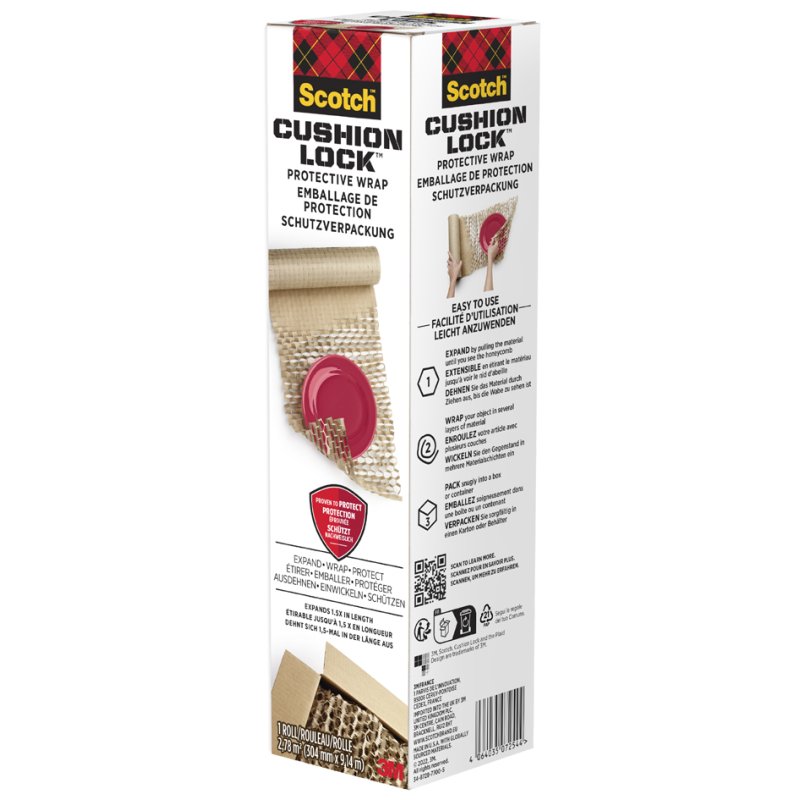 Scotch matériau de rembourrage papier Cushion Lock, 304 mm × 9,14 m, 100% papier recyclé