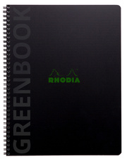 RHODIA collegeblok GREENBOOK A4+, geruit, zwart, 80 vel
