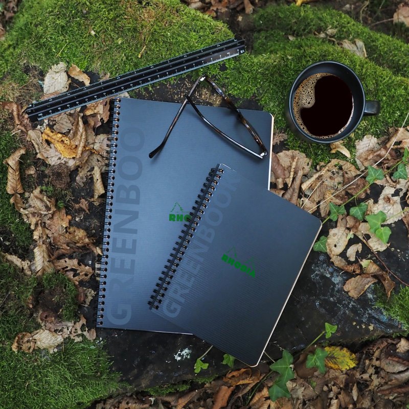 RHODIA bloc-notes GREENBOOK, A5+, ligné, noir, 80 feuilles