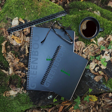 RHODIA collegeblok GREENBOOK, A5+, geruit, zwart