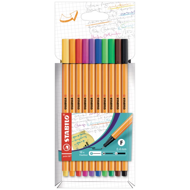 STABILO feutres pointe fine point 88, 0,4 mm, 15 pièces