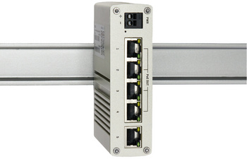 W&T Industrial Gigabit Ethernet PoE switch, 5-poorts, hutschienenmontage, IP30