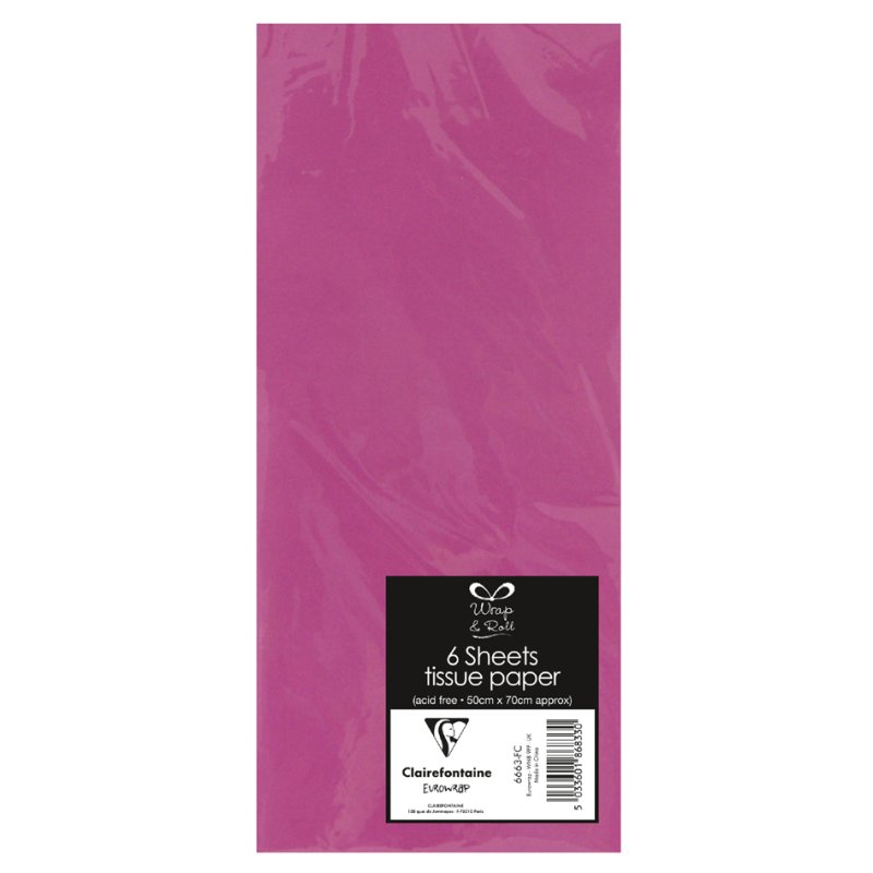 Clairefontaine papier de soie, 500×700 mm, rouge, 6 feuilles
