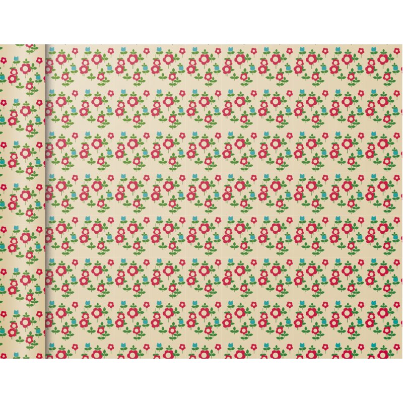 Clairefontaine papier cadeau Tiny Rolls triangles, 350 mm × 5,0 m, coloré/blanc