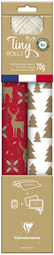 Clairefontaine cadeaupapier set Tiny Rolls, rood/wit, 350 mm × 5,0 m, 2 rollen + geschenkband
