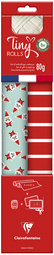 Clairefontaine cadeaupapier set Tiny Rolls, rood/blauw, kerstmannen motief, 2 rollen