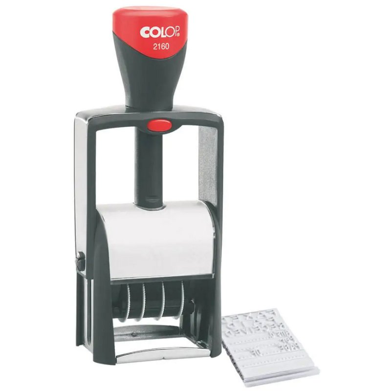 COLOP stempelset 2160/RL, zelfsamenstelbaar, tekst en datum, 24×41 mm