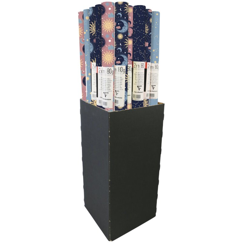 Clairefontaine papier cadeau Astral, 700 mm × 2,0 m, 4 motifs, 30 rouleaux