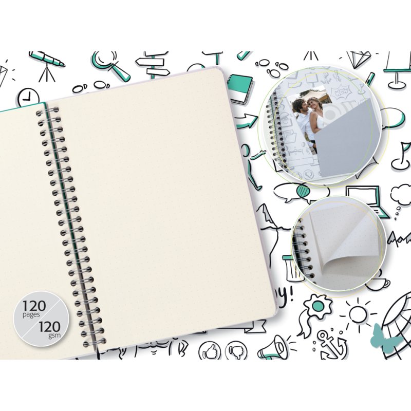 Sigel bloc-notes spirale Jolie SKETCH Book, A5, menthe, 60 feuilles