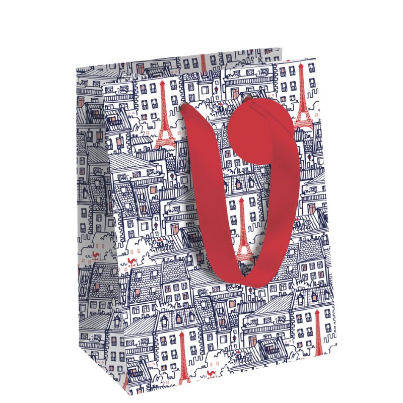Clairefontaine sac cadeau Douce France, petit, 215×102×253 mm, ruban satin
