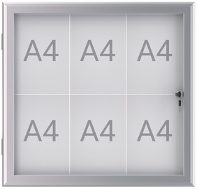 MAUL vitrinekast exCite, 16 × A4-formaat, aluminium, 28 mm diep