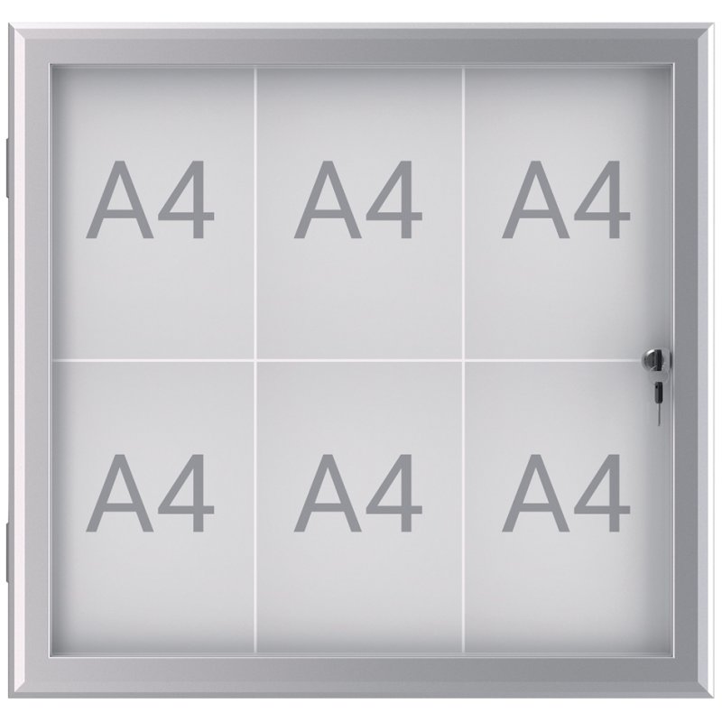 MAUL vitrine MAULexcite, 12×A4, aluminium, profondeur 28 mm