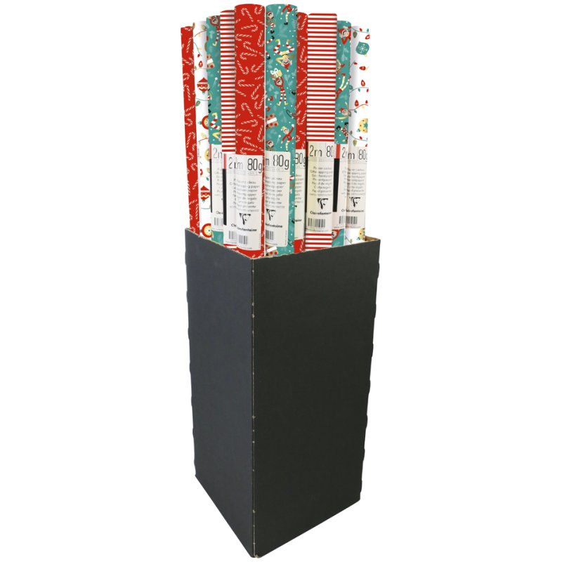 Clairefontaine papier cadeau Noël Lutins, 700 mm × 2,0 m, 80 g/m², 4 motifs