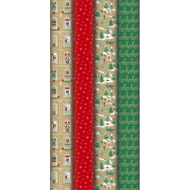 Clairefontaine kerstinpakpapier Kerstsfeer, kraftpapier 70 g/m², 700 mm × 2 m