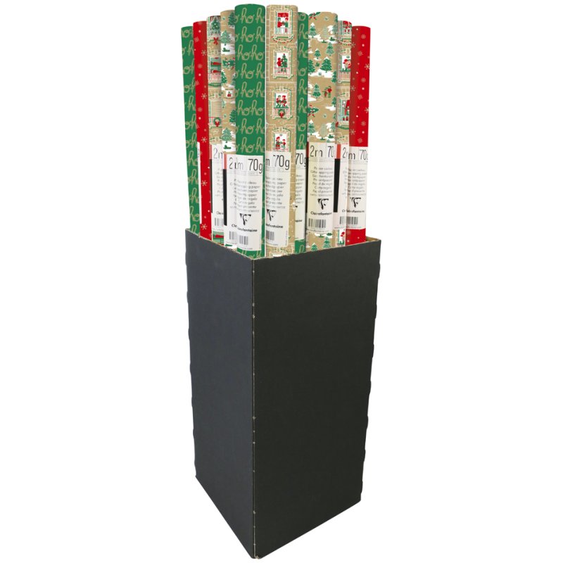 Clairefontaine papier cadeau Noël Ambiance festive, papier kraft 70 g/m², 700 mm × 2 m