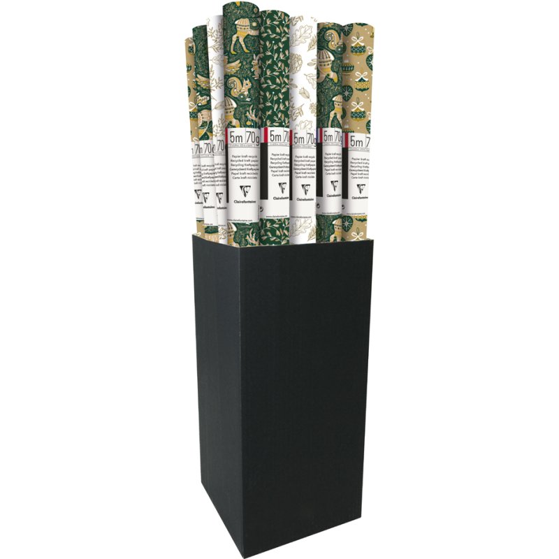 Clairefontaine papier cadeau Noël Bos, papier kraft 70 g/m², 700 mm × 5 m