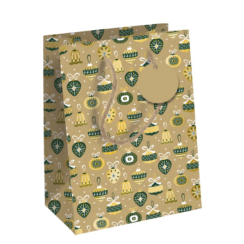 Clairefontaine sac cadeau Noël Forest, petit, papier kraft, 215×102×253 mm