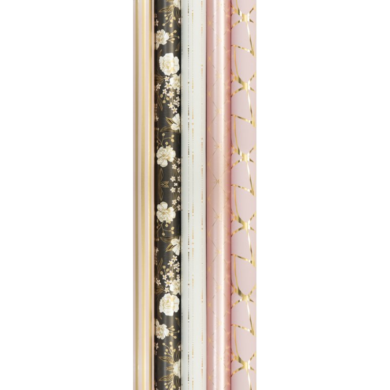Clairefontaine papier d'emballage Primerose, 700 mm × 2 m, 5 motifs, 30 rouleaux