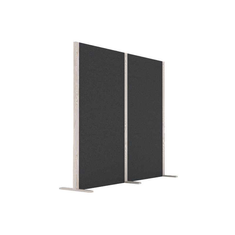 magnetoplan panneau de séparation acoustique Wood Series Double, feutre recto-verso, cadre frêne, bleu