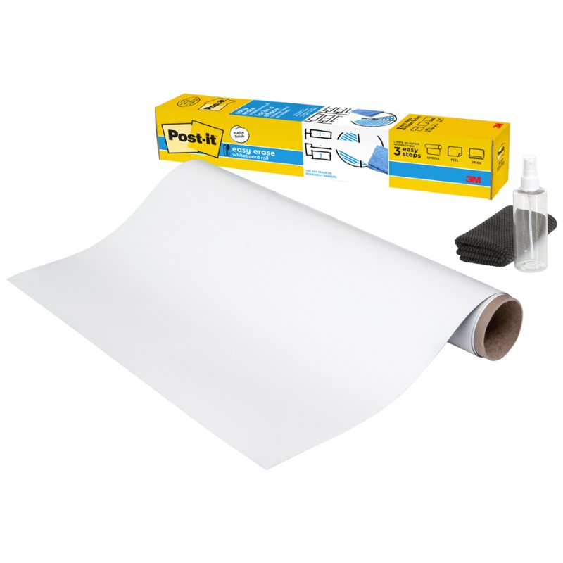 Post-it film tableau blanc Easy Erase, 914 × 609 mm, rouleau