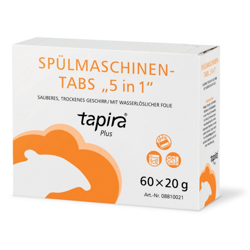 Tapira Plus vaatwastabletten 5-in-1, 60 stuks