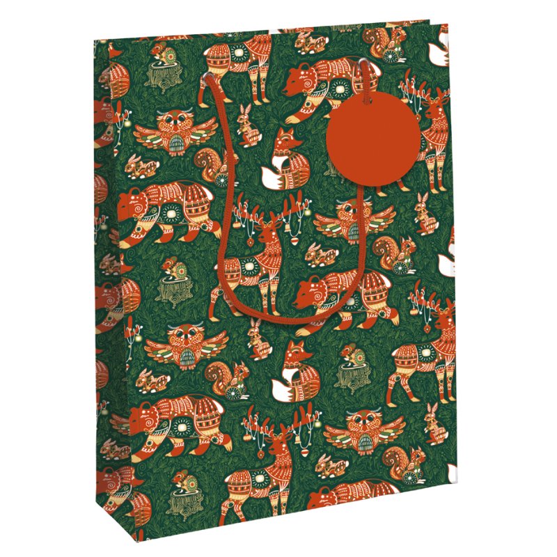 Clairefontaine kerstcadeau-tas Bos, middel, 265×140×330 mm, beschichtigd papier