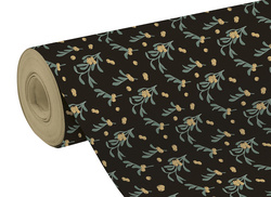 Clairefontaine kerstcadeaupapier Dennenboompjes, wit/bruin, 350 mm × 50 m, kraftpapier 70 g/m²