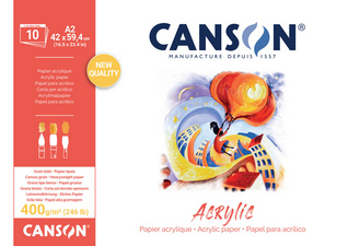 CANSON tekenblok acryl, 380×460 mm, 400 g/m², 10 vel
