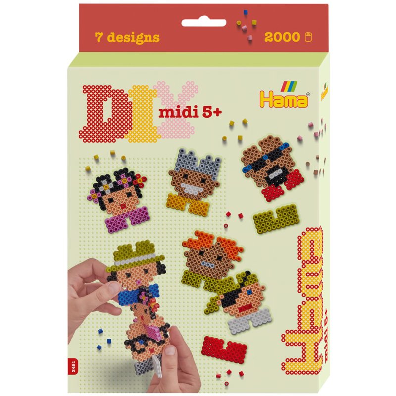 Hama iron-on beads midi, 2,000 pieces, complete starter set