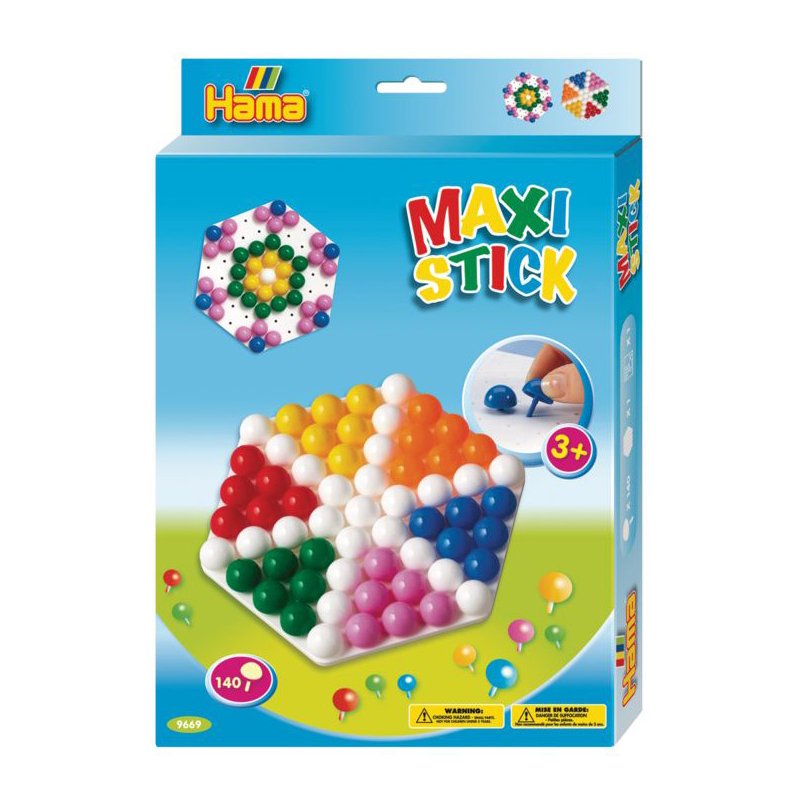 Hama Maxi pegs hexagon, reusable, 140 pieces
