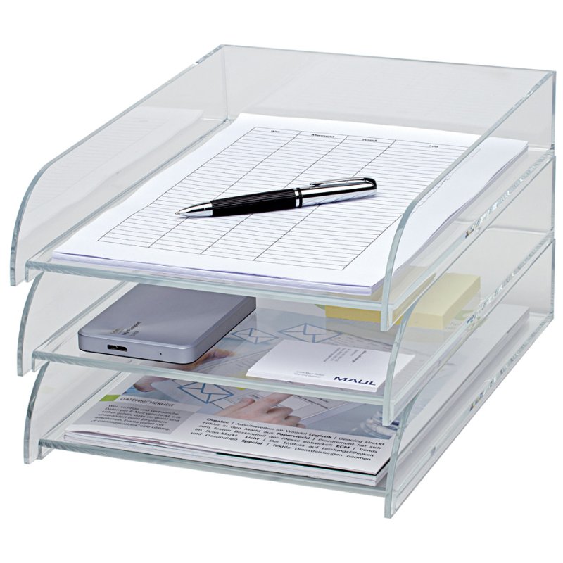 MAUL letter tray A4, transparent acrylic, stackable