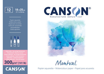 CANSON aquarelblok Montval, 180×250 mm, 300 g/m², 12 vel